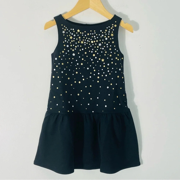 Lands' End Other - Lands’ End Little Girls Black Sleeveless Gold & Silver Dress Size S(4)